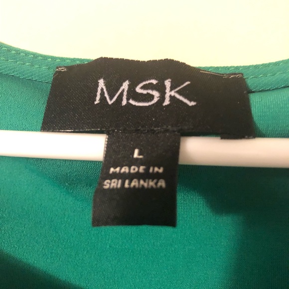 MSK Rhinestone trim bell sleeve dress in green - Picture 6 of 6